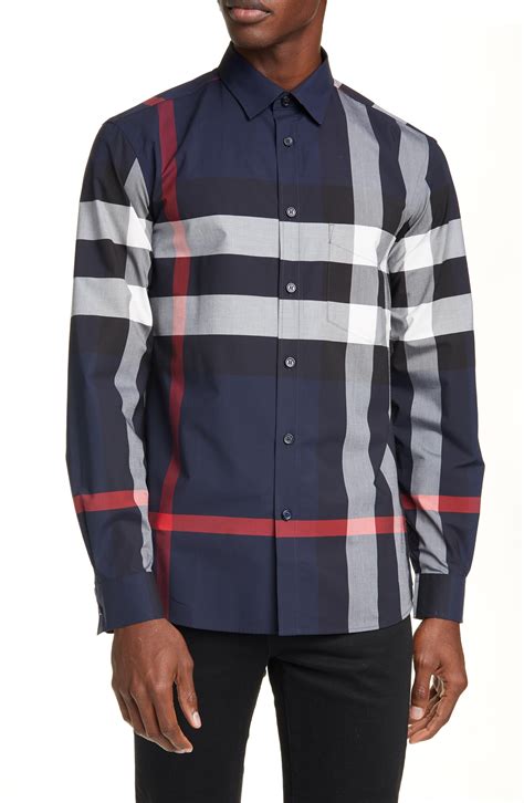 mens burberry shoulder t shirt|Burberry plaid shirts for men.